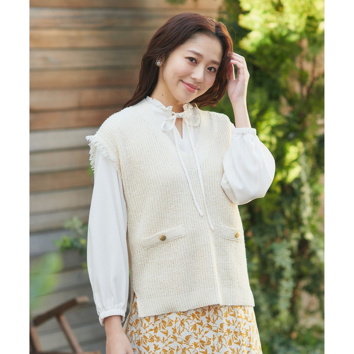 洗える】ツイードライクニット ベスト | フェルウ(Feroux) | マルイ