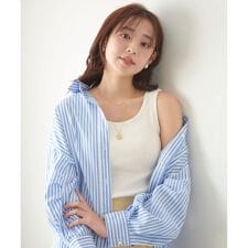カップ付きリブ タンクトップ