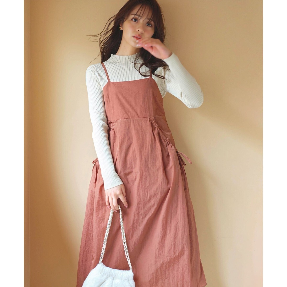 2025AWプリーツニットコンビブラウス ウォッシャブル 洗濯機可・前後差