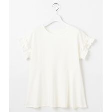 【汗ジミが目立たない】フリル袖ペプラムデザインTシャツ