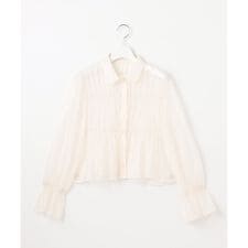 【洗える】シャーリング シアーシャツ