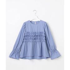 【洗える】フリルギャザー ブラウス