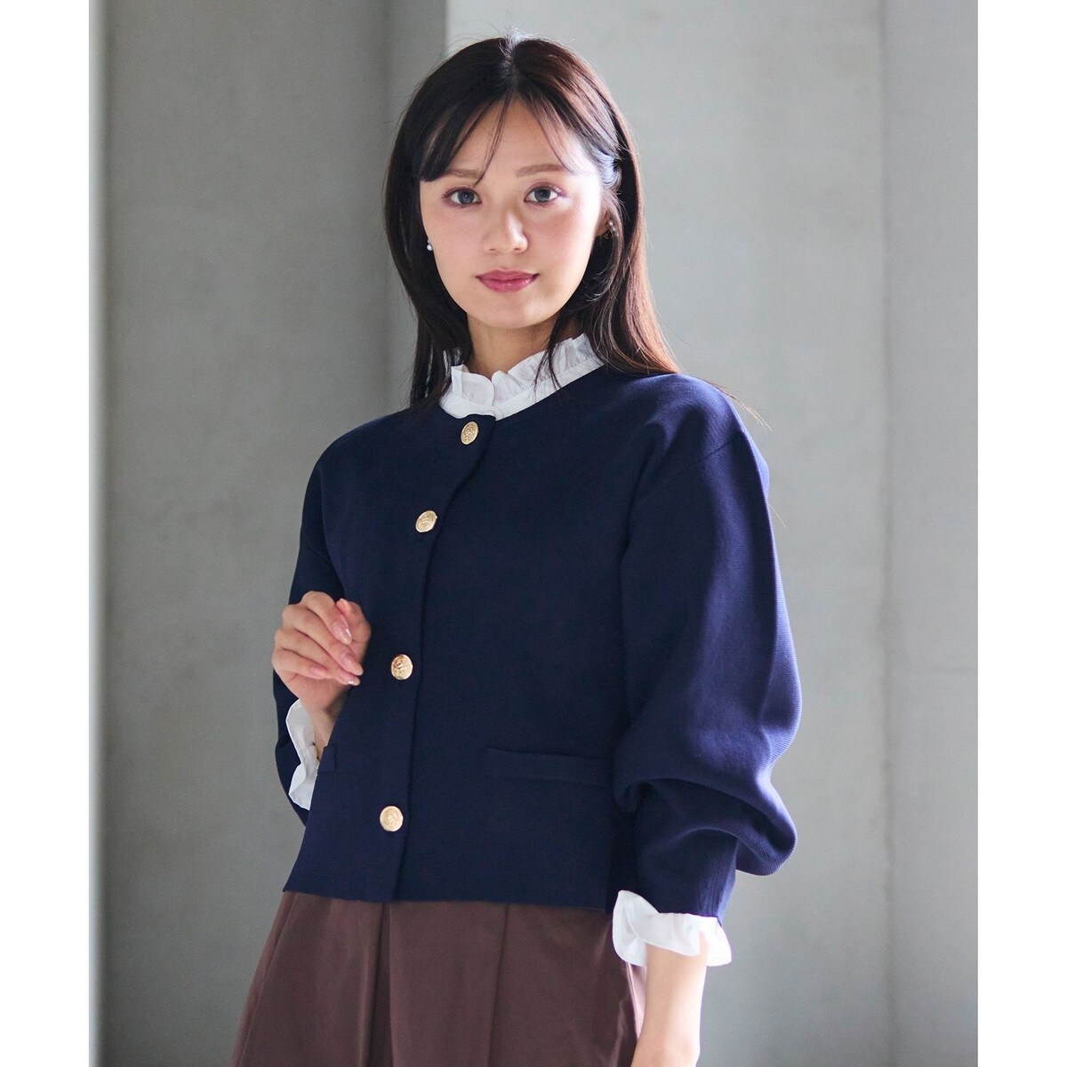 LILY BROWN×MARY QUANT クロップドニットカーディガン LILY BROWN×MARY QUANT】クロップドニットカーディガン | リリー