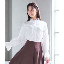 【洗える】リボンディテール ブラウス