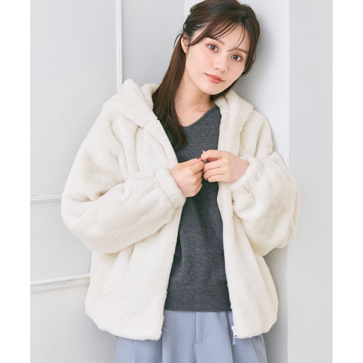 ラブリー ボンボン付き ビッグフードコート | ニュージェントルマン