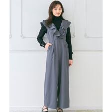 フリルデザイン サロペット パンツ