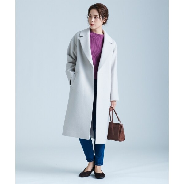 新品 anyFAM カシミヤコート Mサイズ アイボリー系 any FAM｜【防風裏地】カシミヤブレンドコート | Rakuten