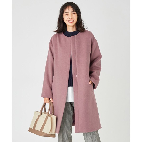 any FAM カシミヤブレンドノーカラーサイドスリットショート 楽天市場】【SALE／50%OFF】カシミヤブレンドノーカラーサイド