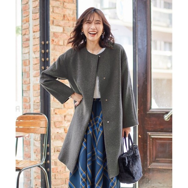 any FAM ウールブレンド ノーカラーコート(発送に関して必ずご確認下さい) any FAM ウールブレンド ノーカラーコート(発送に関して必ずご