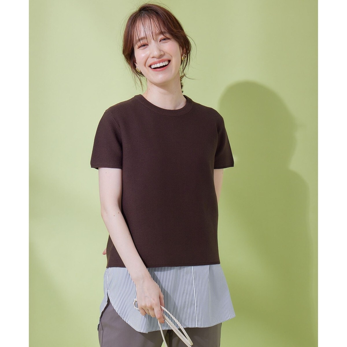 クロップド丈ガーターニット