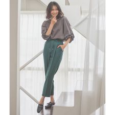 【洗濯機可能/セットアップ対応/ウエストゴム】イージィケア美脚テーパードパンツ