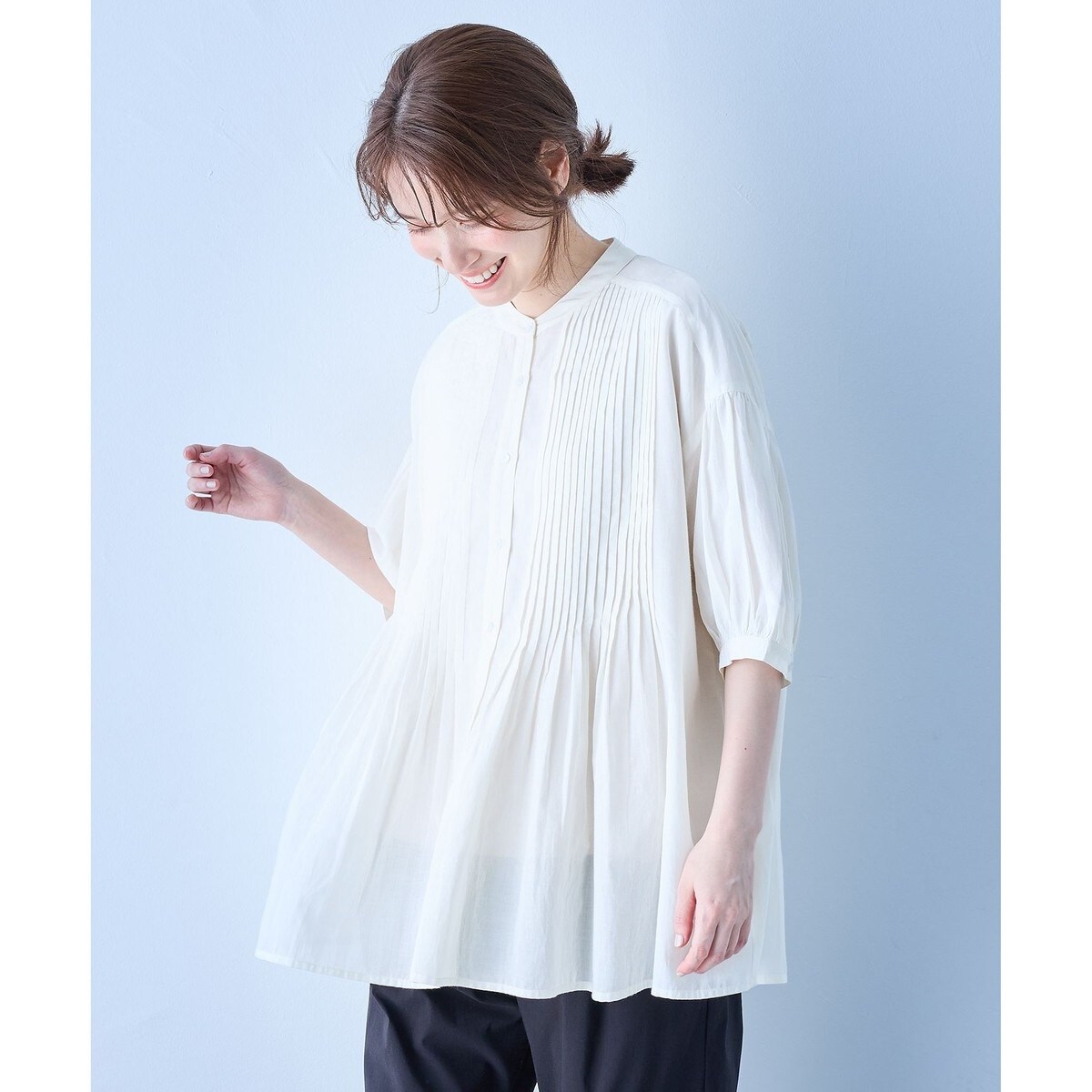 新品今季即完】OHGA オウガ PIN DOT ピンドット ブラウス 白 F OHGA