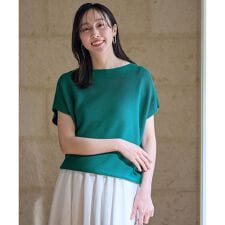 【新色追加/14色展開/洗濯機可/UVカット】アクリルガーターフレンチスリーブニット