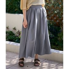 【ウエストゴム】スパンボイル撥水スカートパンツ