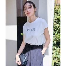 【洗濯機可/接触冷感】グリッタープリントロゴＴシャツ