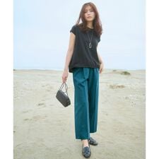 【洗濯機可/セットアップ可/UVケア/速乾/イージーケア】サラサラテックリネンパンツ