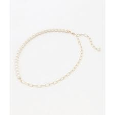 パール×チェーンラリエットネックレス