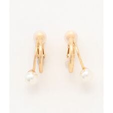 ２連パールフープイヤリング(両耳用)