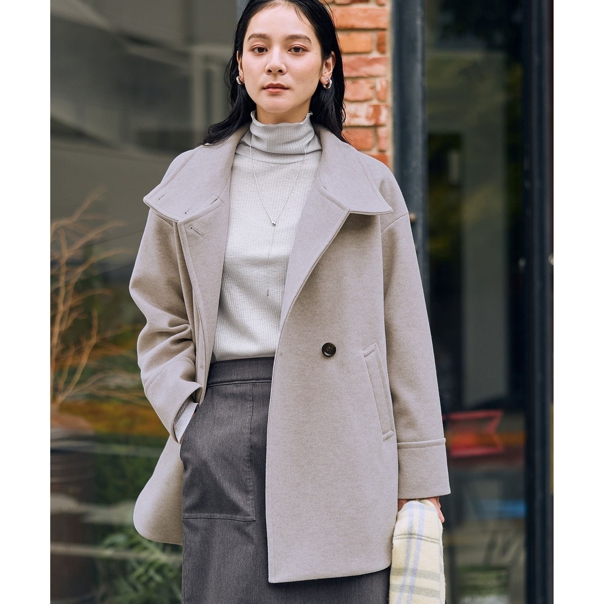 B.C STOCK WビーバーコクーンW前スタンドコート B.C STOCK（ベーセーストック）の「WビーバーコクーンW前スタンド