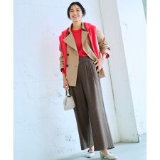 【6サイズ展開/ウエストゴム】ライトツイードパンツ