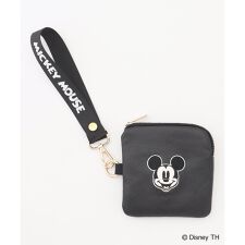 【ディズニー】ミッキーマウス／フェイクレザースクエアポーチ