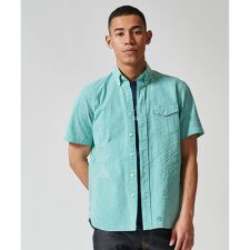 オーガニックコットンサッカーギンガムチェックシャツ