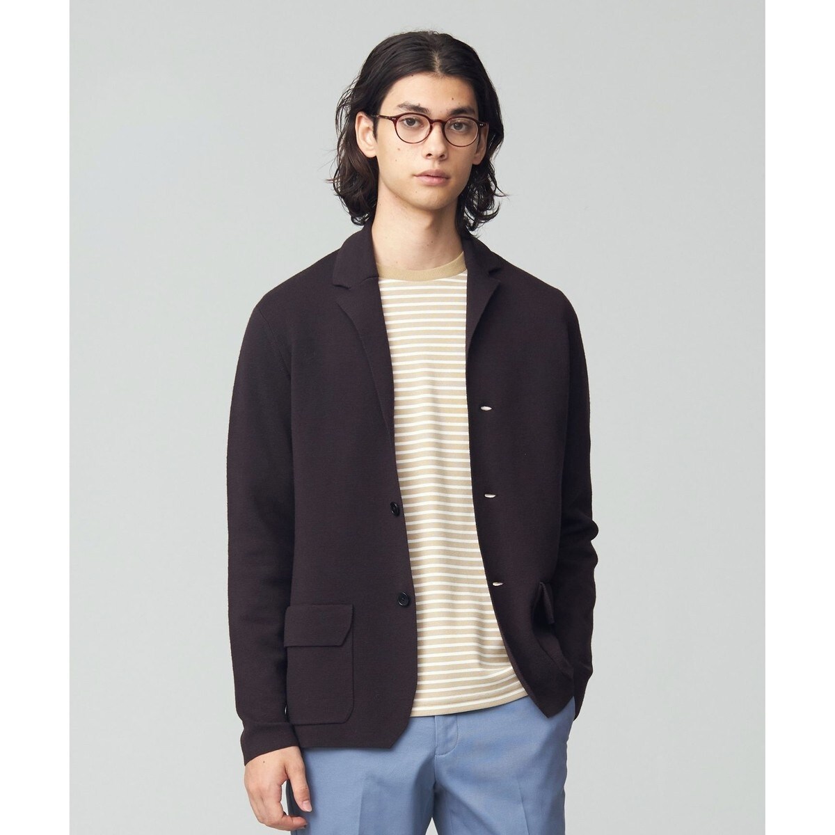 J.PRESS メンズ　ジャケット　カーディガン　M ネイビー セール】 【HYBRID LINEN】アンカージャケット （カーディガン