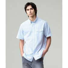 風が通るシアサッカーの清涼感【吸水速乾 / 高通気性】【クールマックス】サッカーストライプ シャツ