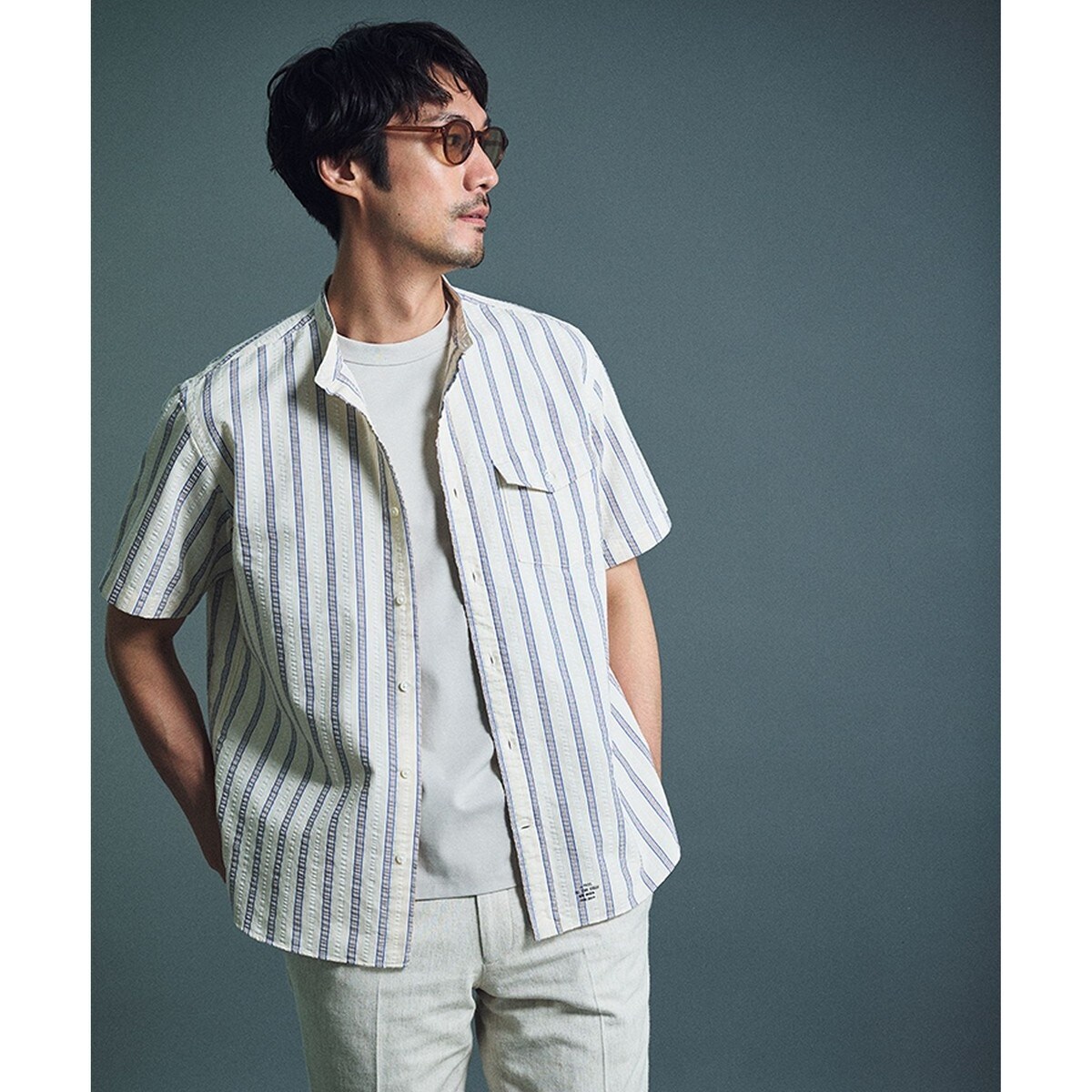 風が通るシアサッカーの清涼感【吸水速乾 / 高通気性】【クールマックス】サッカーマルチストライプ シ