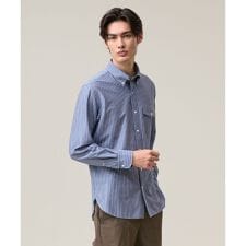 【KANEMASA JERSEY】ストライプボタンダウン シャツ