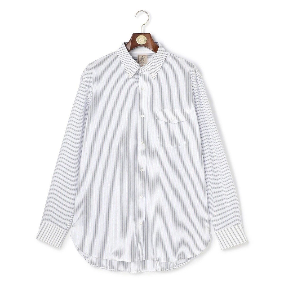 J.PRESS ホワイトポロシャツ LL ストライプ襟 11008HDOVSW0061175001