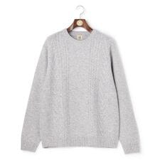 【KING SIZE】【Cash Lamb's Wool】ケーブルクルーネック ニット_25年モデル