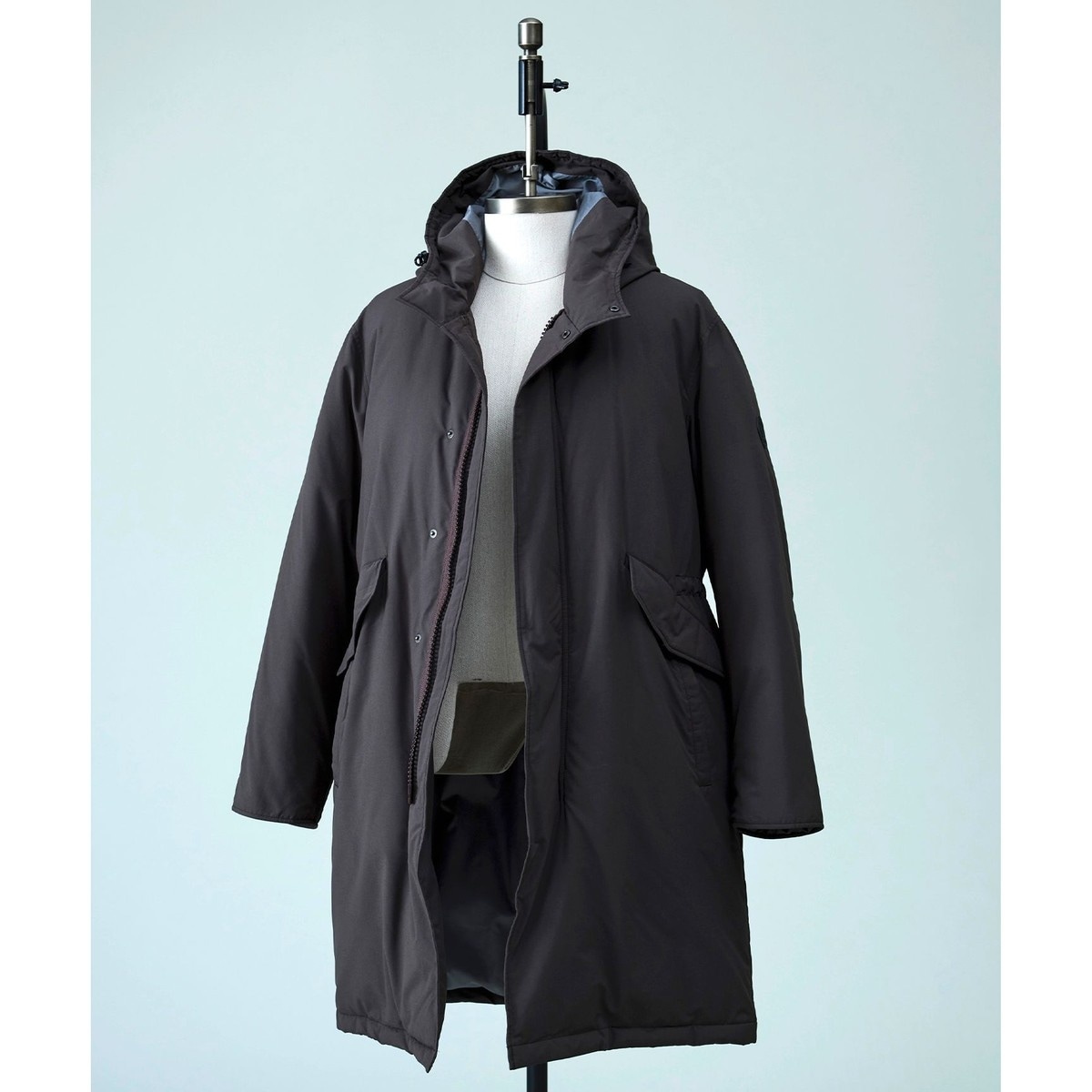 ビジネス対応可】ベーシックタフタ ステンカラーダウンコート | J