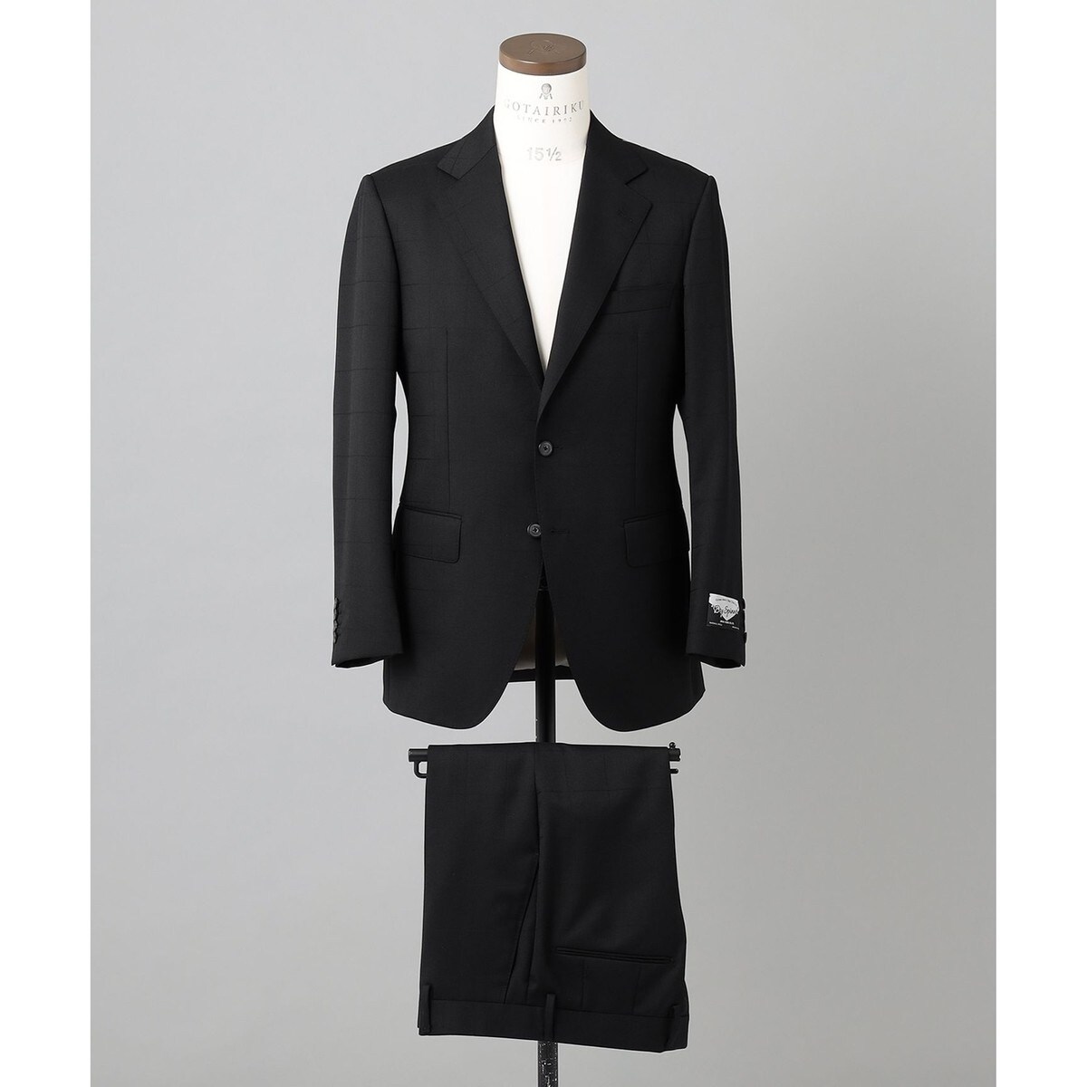 高級 五大陸 DORMEUIL セットアップ スーツ 濃紺 高級 五大陸 DORMEUIL セットアップ スーツ 濃紺