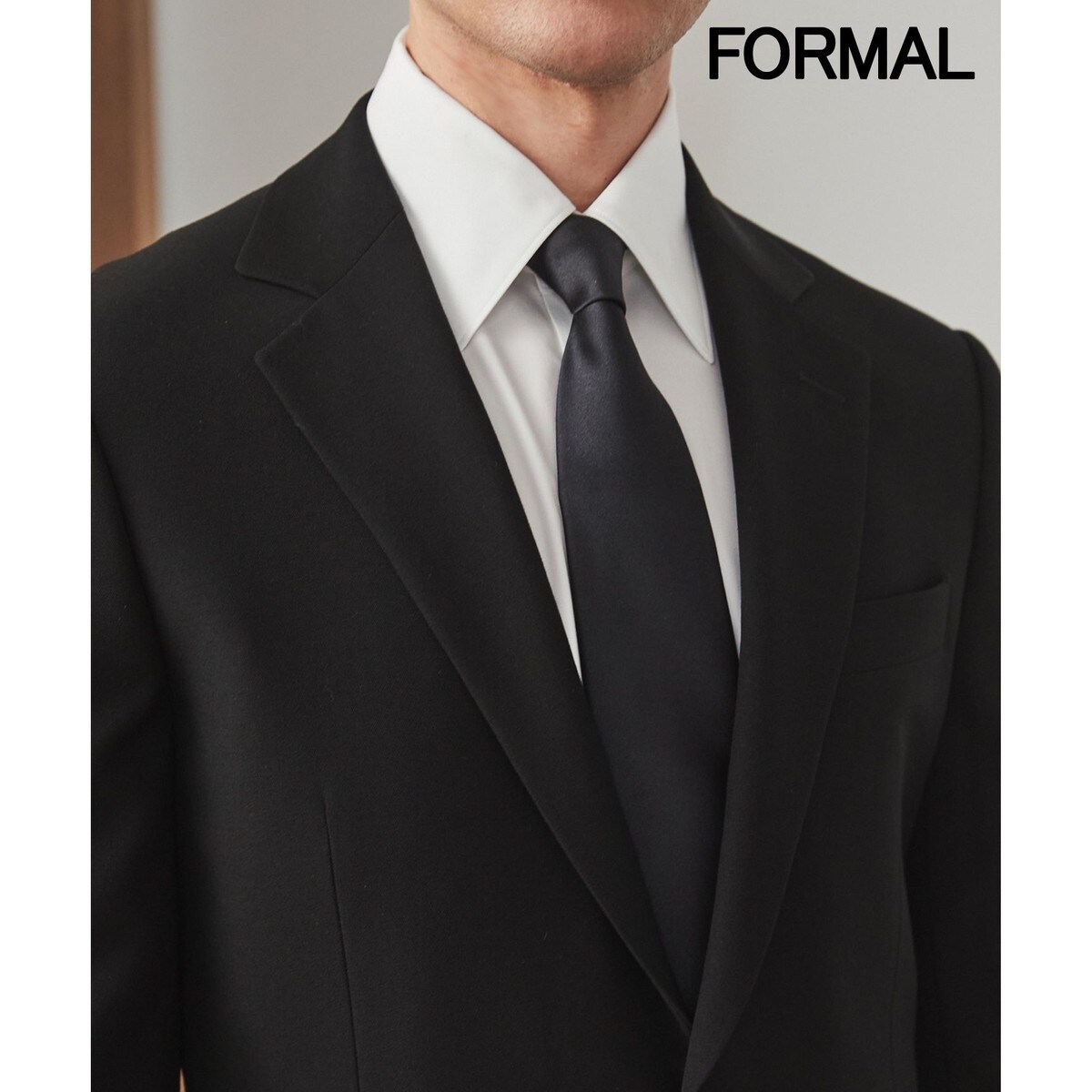 WEAR BLACK】フォーマル用_サテン無地 ネクタイ | 五大陸(gotairiku