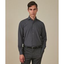 【シワになりにくい/ストレッチ/洗える】ウールライク シャツ_カッタウェイカラー