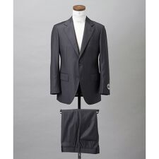 シワになりにくい【御幸毛織/みゆきけおり】Superio160 スーツ_グレーストライプ