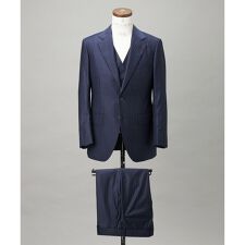【Loro Piana Fabric】365 通年 3ピーススーツ(ネイビーストライプ)