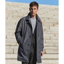 ダウンライナー装着可【半裏仕様】メランジシャンブレー ステンカラースプリングコート