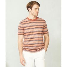 【吸水速乾】リネンマルチボーダー Tシャツ