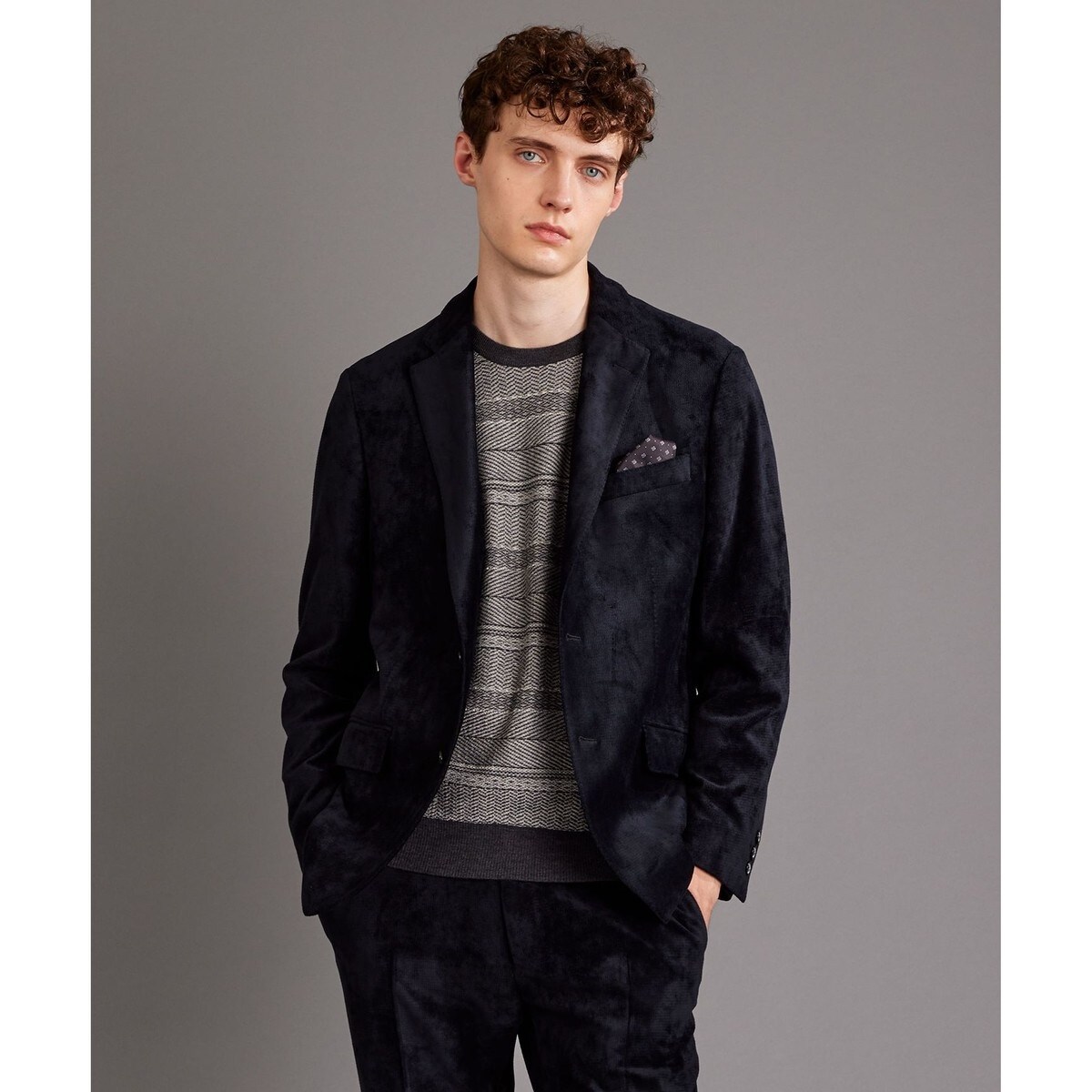 JOSEPH ABBOUD ストラップ　シアサッカージャケット　ストレッチ　夏 驚きの多機能】ドライサッカー ジャケット （テーラード