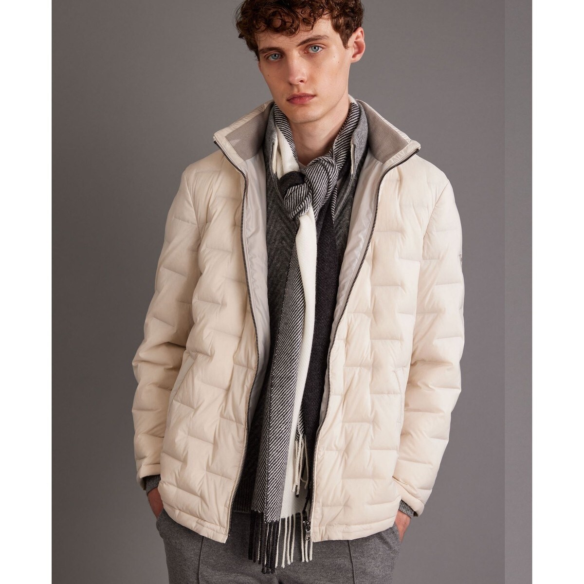 ピュアカシミヤ/保温性/軽量】 ヘリンボーン ストール | ジョセフ