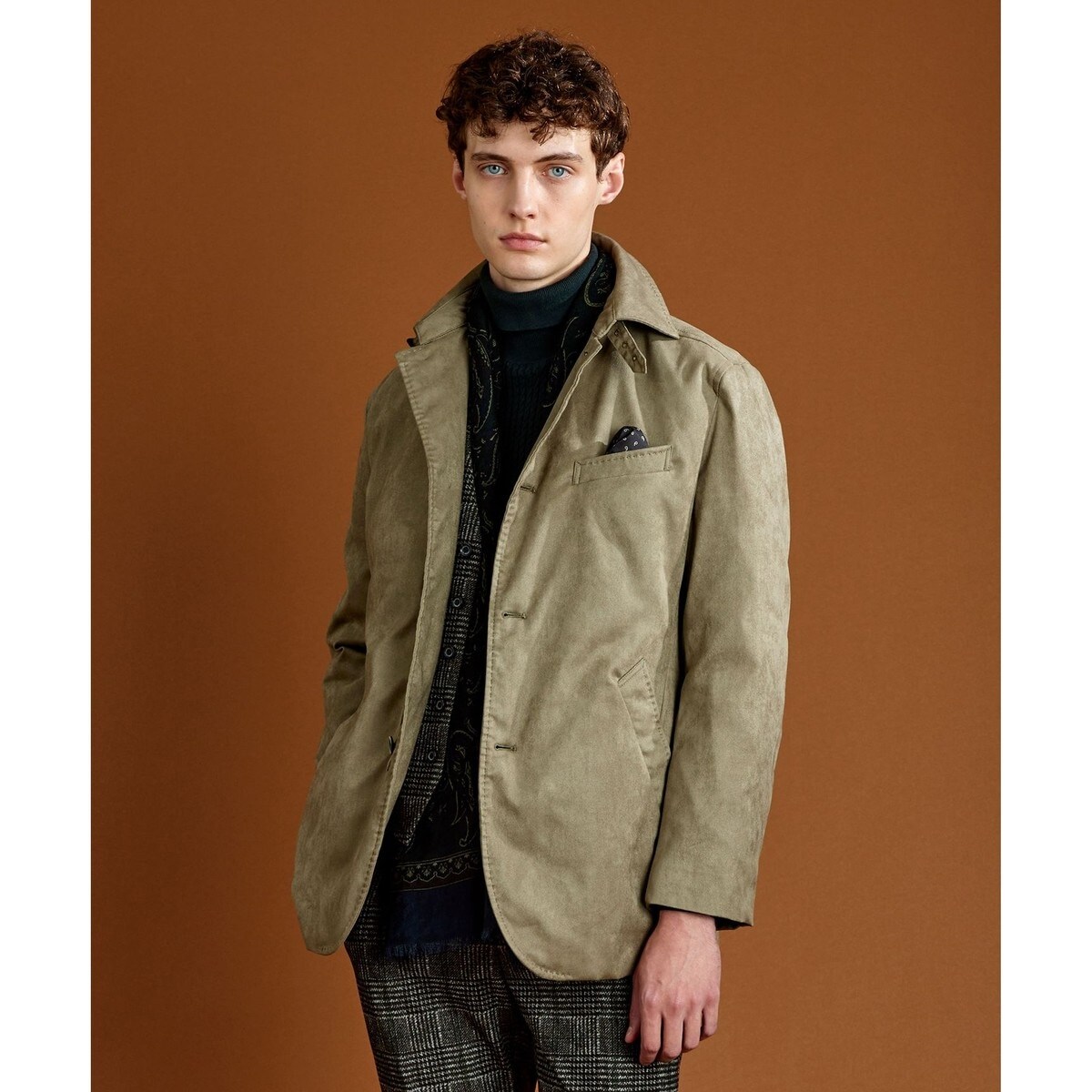 ストレッチ/ダウンライナー付JAPAN素材】 2WAYスウェードダウン