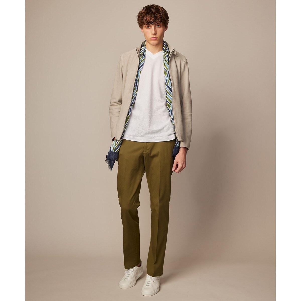 【オリジナルオーガニックコットン使用】JOE COTTONサッカーVネックシャツ オリジナルオーガニックコットン使用】JOE COTTONサッカー V