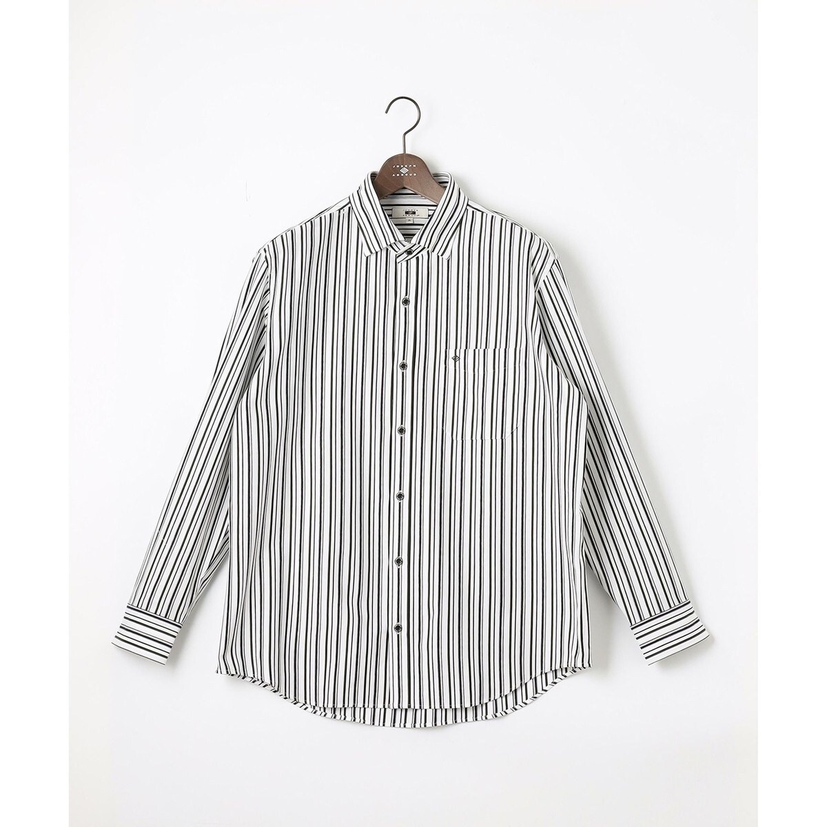 【キングサイズ・ストレッチで快適な着心地・イージーケア】ランダムストライプ ジャージー シャツ