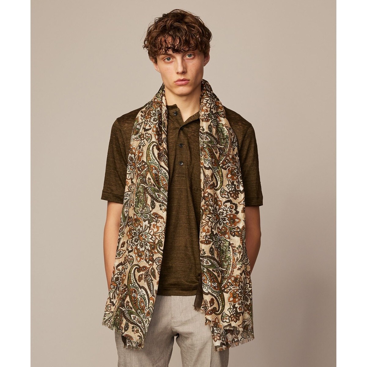 新品JOSEPH ABBOUD アクセントボーダーストール￥15400イタリア 19新品