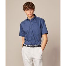 【快適な着心地/イージーケア】コンパクトジャージースクエアジャガート 半袖 シャツ