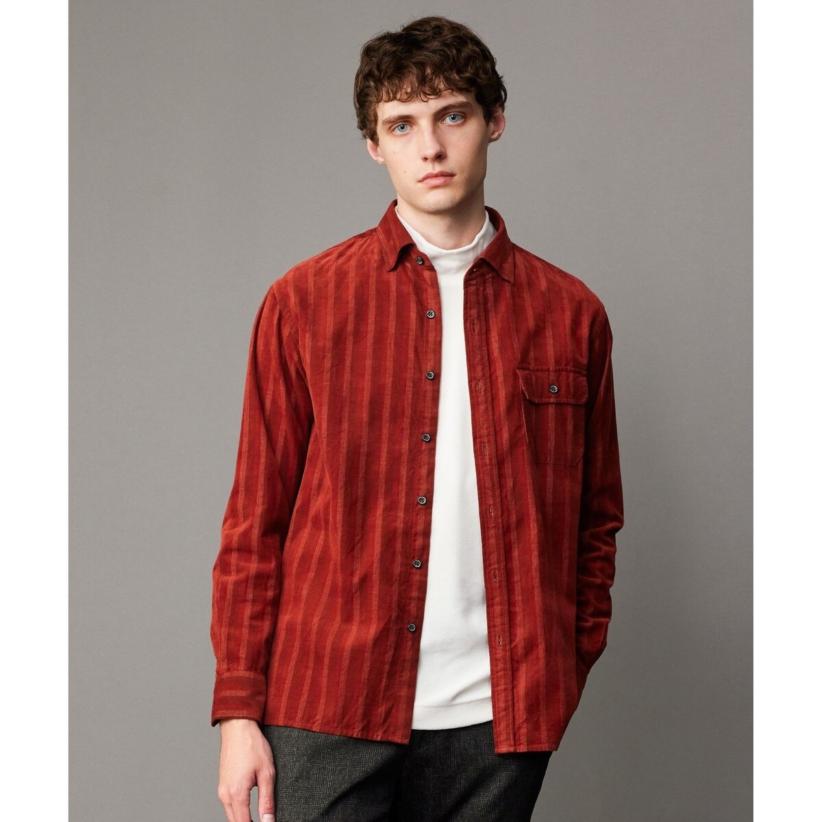 タケオキクチ　【THE FLAGSHIP】ソフトギャバディン 羽織 THE FLAGSHIP】ソフトギャバディン 羽織シャツ（カジュアルシャツ