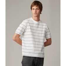 【和紙ニット/日本素材・縫製/ 軽量/通気性/速乾性】和紙フライスボーダー Tシャツ