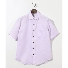 【キングサイズ・麻100％・軽い・涼しい】 モイスチャーリネン半袖 シャツ